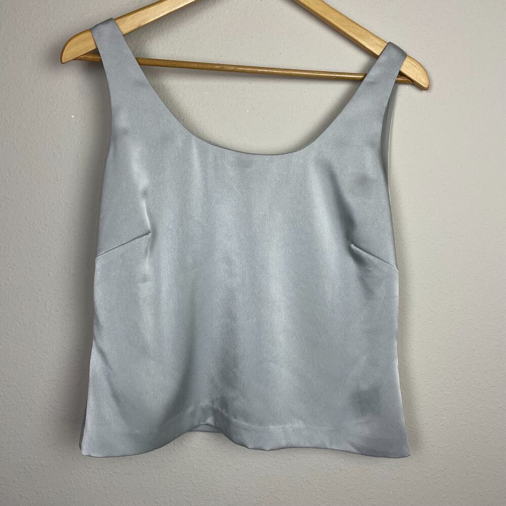 Ann Taylor Loft Satin Cropped Top Size 8 – Sleeveless Side Zip Y2K Festival